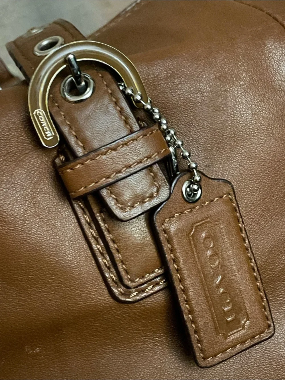 Coach Leather Tote in Cognac